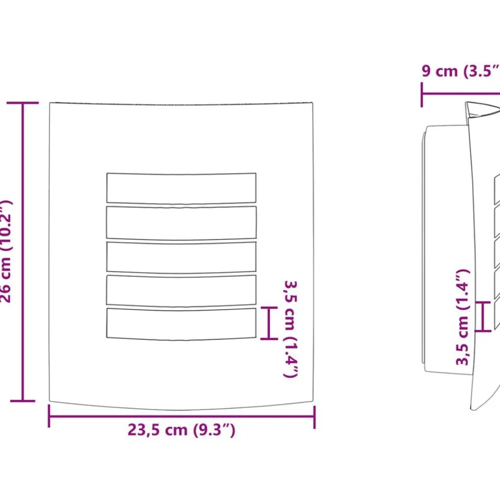 vidaXL Luz de pared exterior Plateado 23.5 x 9 x 26 cm Acero inoxidable Sale