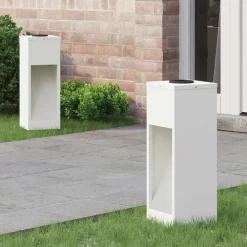 vidaXL Luz de Sendero LED Solar 2 pcs Acero laminado en frío White Hot