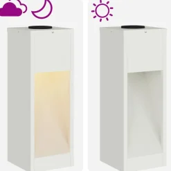 vidaXL Luz de Sendero LED Solar 2 pcs Acero laminado en frío White Hot