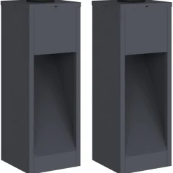 vidaXL Iluminación-Luz de Sendero LED Solar 2 pcs Acero laminado en frío