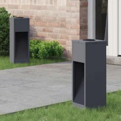 vidaXL Iluminación-Luz de Sendero LED Solar 2 pcs Acero laminado en frío