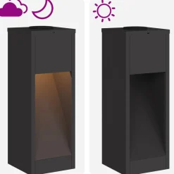 vidaXL Luz de Sendero LED Solar 2 pcs Acero laminado en frío Negro Best