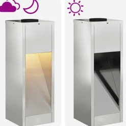 vidaXL Iluminación-Luz de Sendero LED Solar 2 pcs Plateado Galvanizado