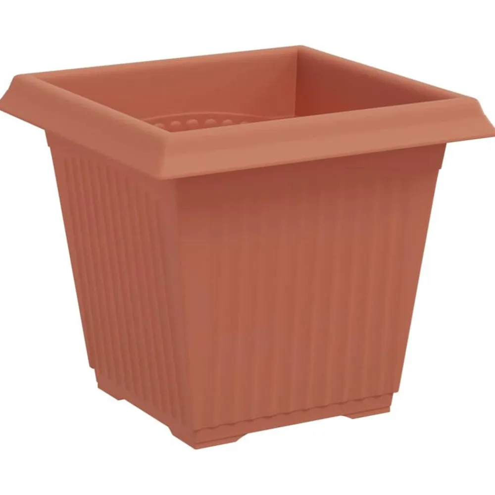 vidaXL Maceta cuadrada para flores 6 pcs 16 x 16 x 14 cm Rojo Ladrillo New