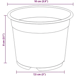 vidaXL Maceta de flores 50 pcs Ø 15 x 12.5 cm Plástico Negro Best