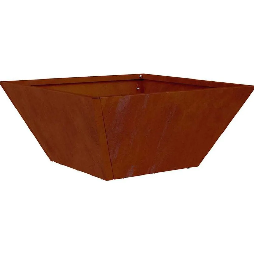 vidaXL Maceta para Jardín Oxidado 35 x 35 x 15 cm Acero autopatinable Acero oxidado Discount