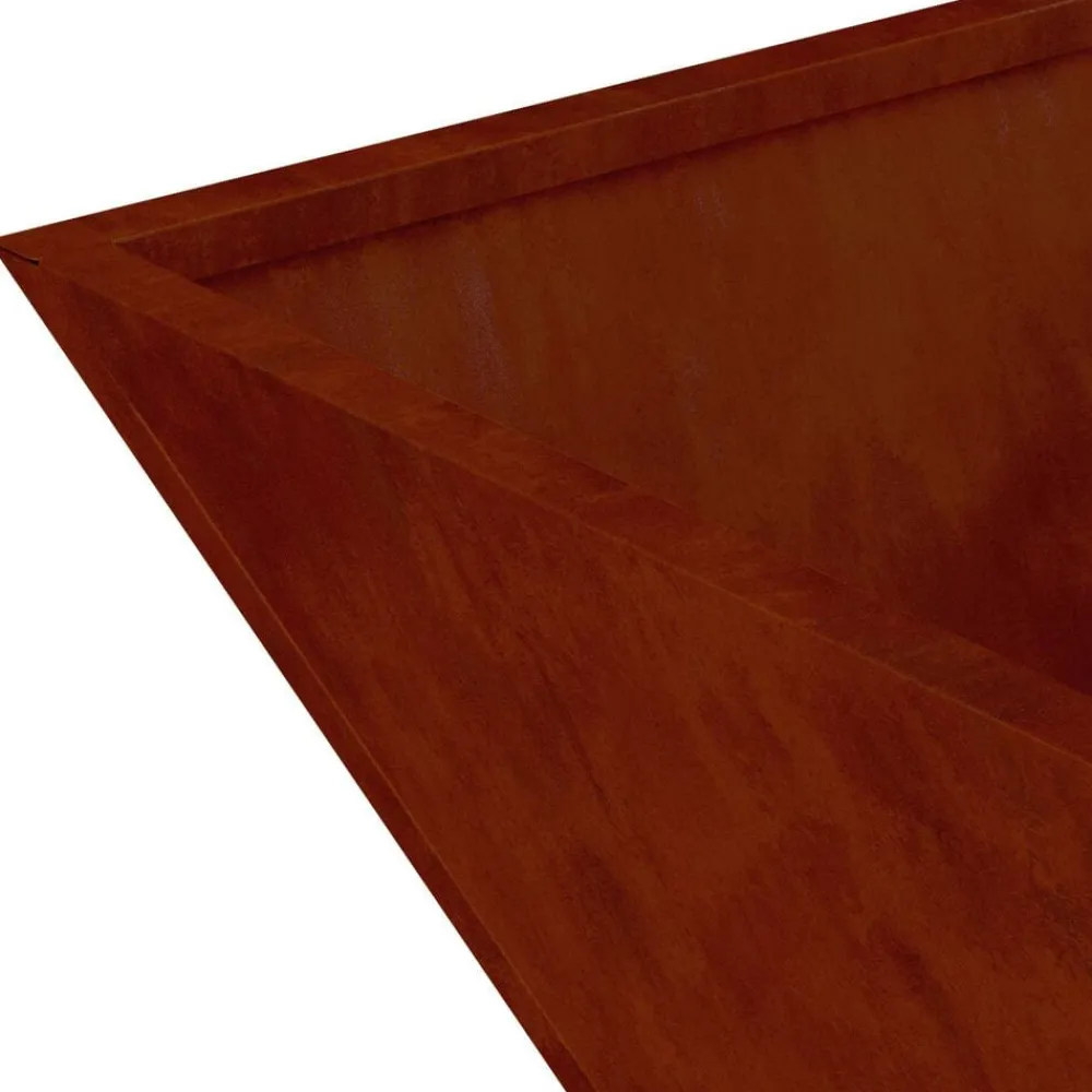vidaXL Maceta para Jardín Oxidado 35 x 35 x 15 cm Acero autopatinable Acero oxidado Discount