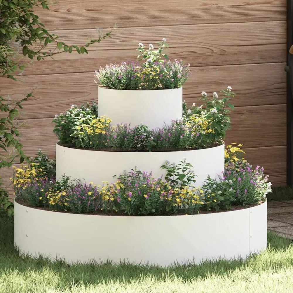 vidaXL Maceta para Jardín 90 x 90 x 20 cm Acero laminado en frío Acero/ Outlet