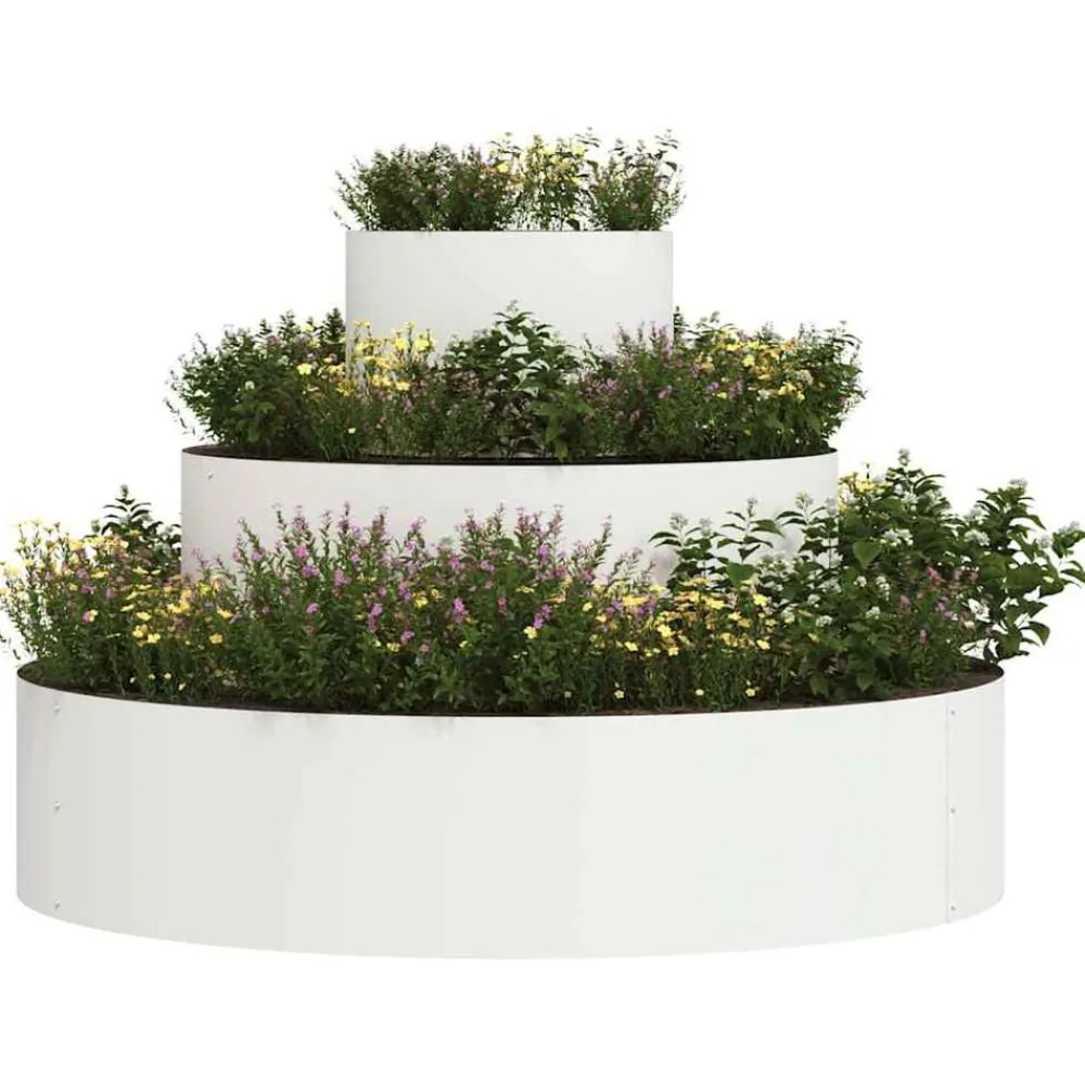 vidaXL Maceta para Jardín 90 x 90 x 20 cm Acero laminado en frío Acero/ Outlet