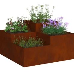 vidaXL Maceta para Jardín Oxidado 80 x 80 x 48 cm Acero autopatinable Acero oxidado Outlet
