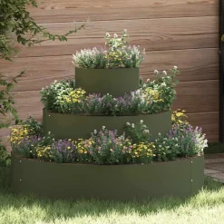 vidaXL Jardín-Maceta para Jardín Verde Oliva 90 x 90 x 20 cm