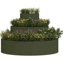 vidaXL Jardín-Maceta para Jardín Verde Oliva 90 x 90 x 20 cm