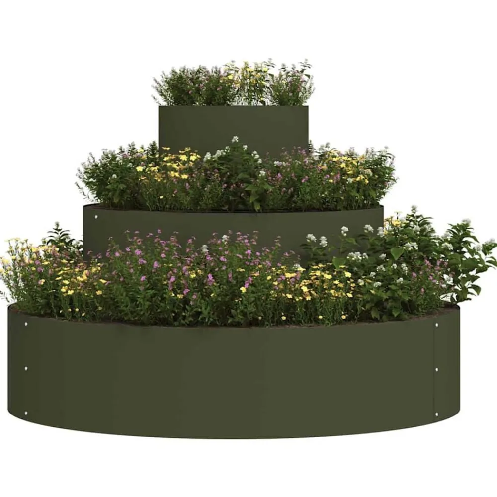 vidaXL Jardín-Maceta para Jardín Verde Oliva 90 x 90 x 20 cm