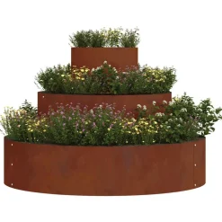 vidaXL Jardín-Maceta para Jardín Marrón 90 x 90 x 20 cm Acero autopatinable