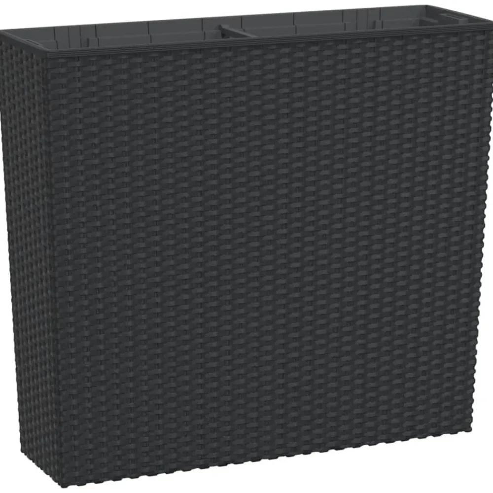 vidaXL Jardín-Macetero con interior extraíble PP ratán gris 12/44 L
