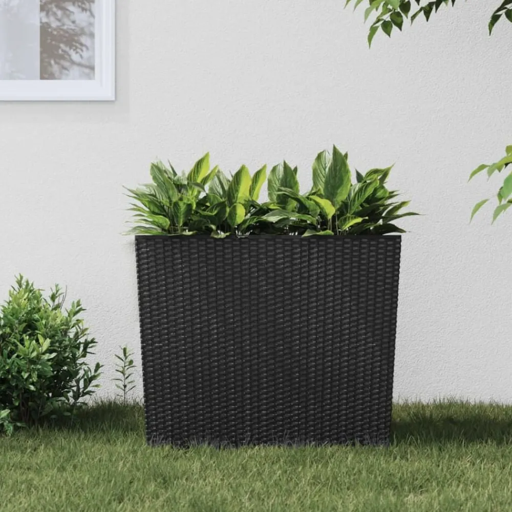 vidaXL Jardín-Macetero con interior extraíble PP ratán gris 12/44 L