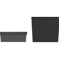 vidaXL Jardín-Macetero con interior extraíble PP ratán gris 12/44 L