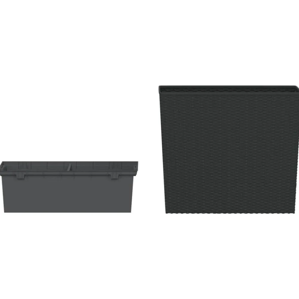 vidaXL Jardín-Macetero con interior extraíble PP ratán gris 12/44 L