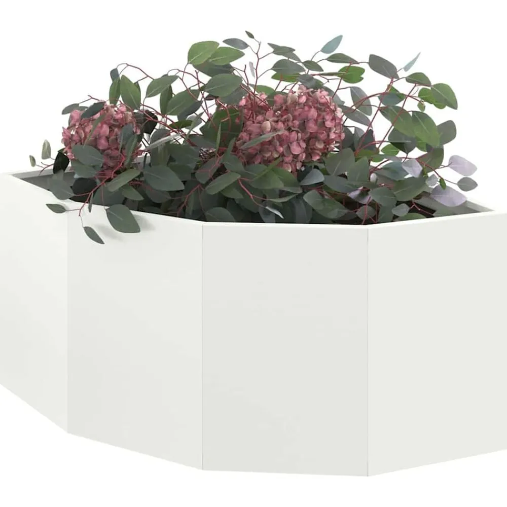 vidaXL Macetero de Esquina 60 x 60 x 35 cm Acero White Outlet