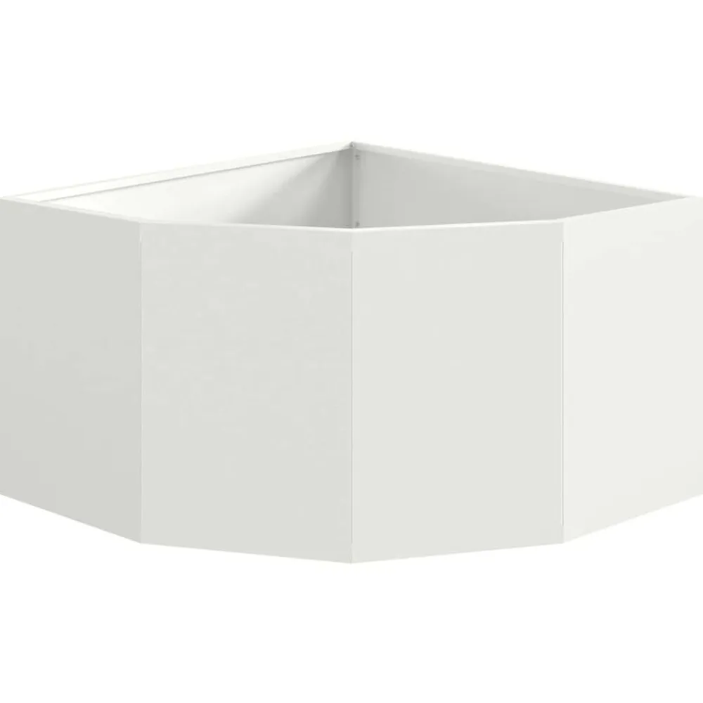 vidaXL Macetero de Esquina 60 x 60 x 35 cm Acero White Outlet