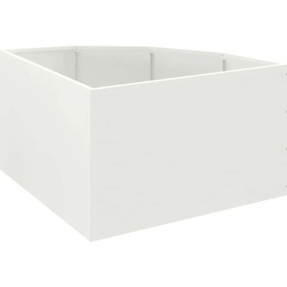 vidaXL Macetero de Esquina 60 x 60 x 35 cm Acero White Outlet