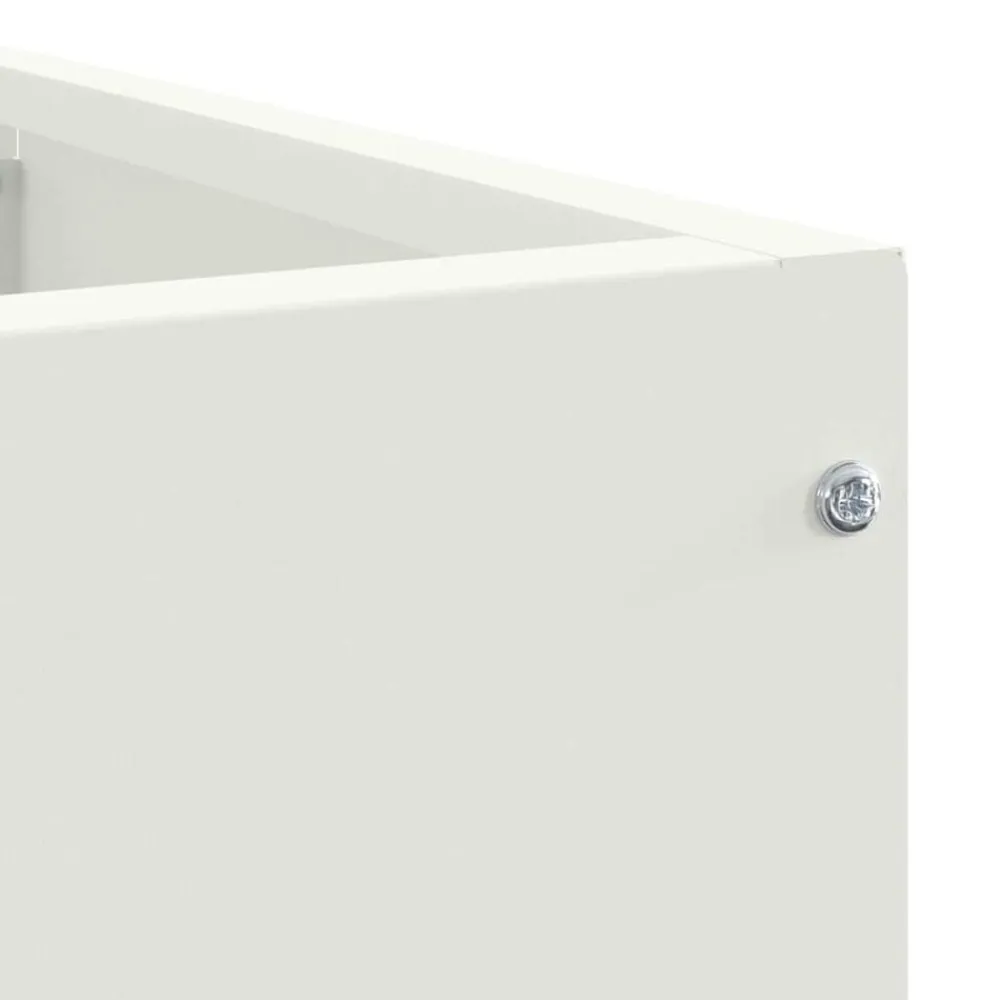 vidaXL Macetero de Esquina 60 x 60 x 35 cm Acero White Outlet