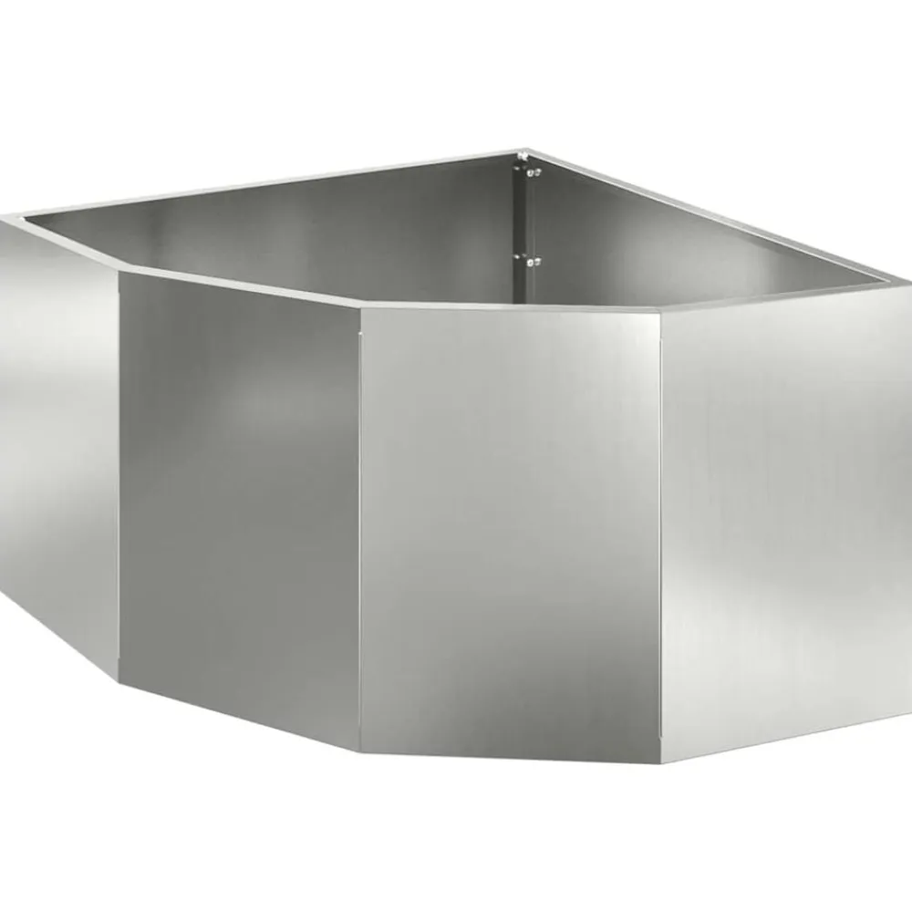 vidaXL Macetero de Esquina Plateado 60 x 60 x 35 cm Acero galvanizado