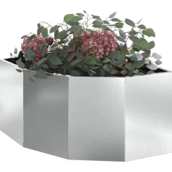 vidaXL Macetero de Esquina Plateado 60 x 60 x 35 cm Acero galvanizado