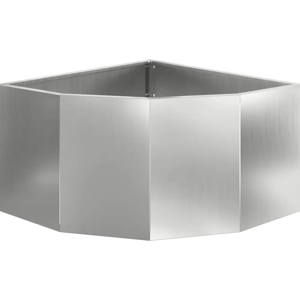 vidaXL Macetero de Esquina Plateado 60 x 60 x 35 cm Acero galvanizado