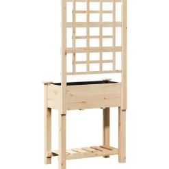 vidaXL Jardín-Macetero de Jardín Beige 71 x 38 x 152 cm Madera de Pino Sólido