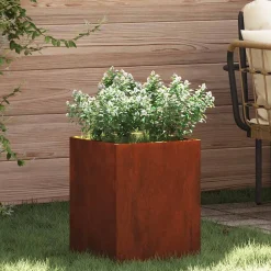 vidaXL Macetero de Jardín Acero autopatinable 32 x 32 x 40 cm Acero oxidado Best