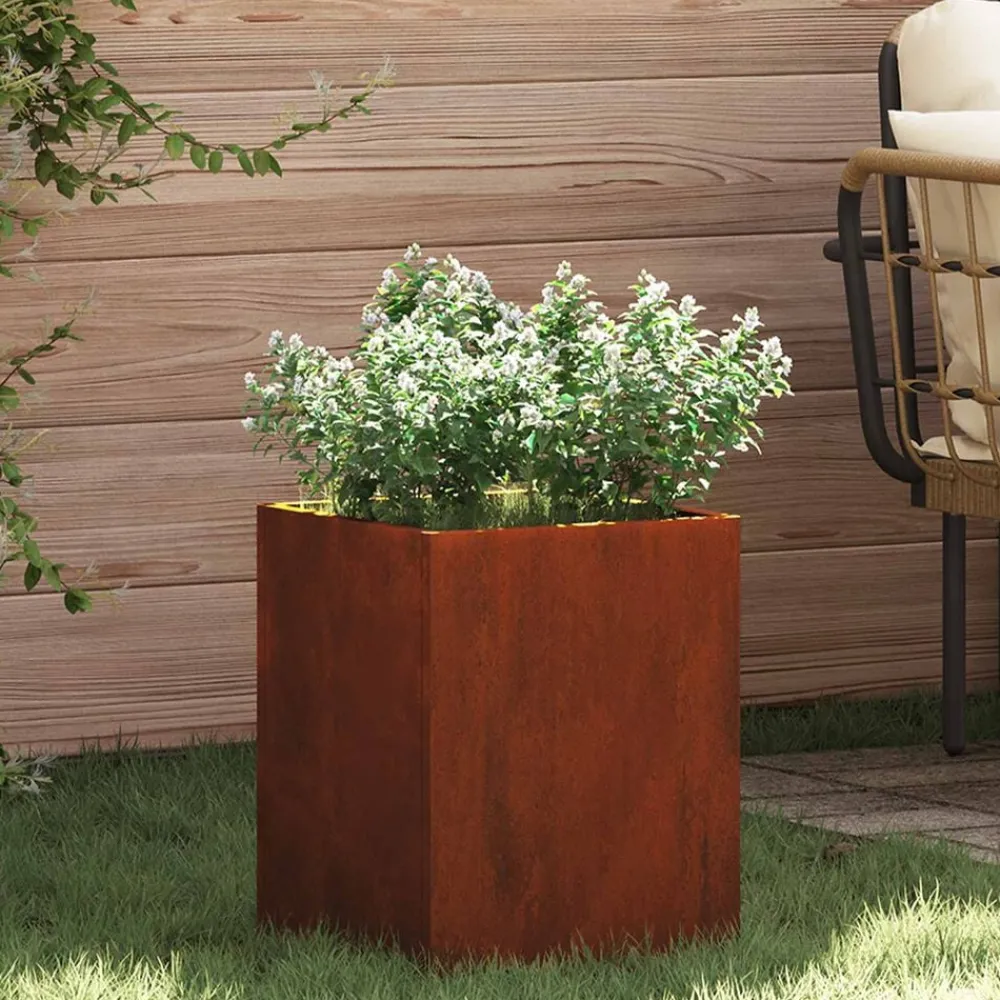 vidaXL Macetero de Jardín Acero autopatinable 32 x 32 x 40 cm Acero oxidado Best