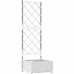 vidaXL Macetero de Jardín 40 x 40 x 125,5 cm Plástico White Hot