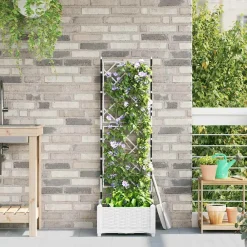 vidaXL Macetero de Jardín 40 x 40 x 125,5 cm Plástico White Hot