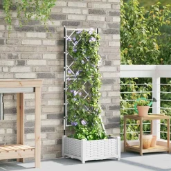 vidaXL Macetero de Jardín 40 x 40 x 125,5 cm Plástico White Hot