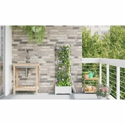 vidaXL Macetero de Jardín 40 x 40 x 125,5 cm Plástico White Hot