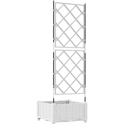 vidaXL Macetero de Jardín 40 x 40 x 125,5 cm Plástico White Hot