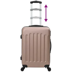 vidaXL Maleta 3 pcs 50 x 31 x 78 cm Plástico ABS Oro rosa Outlet