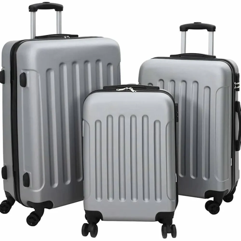 vidaXL Maleta 3 pcs 50 x 31 x 78 cm Plástico ABS Plateado Online
