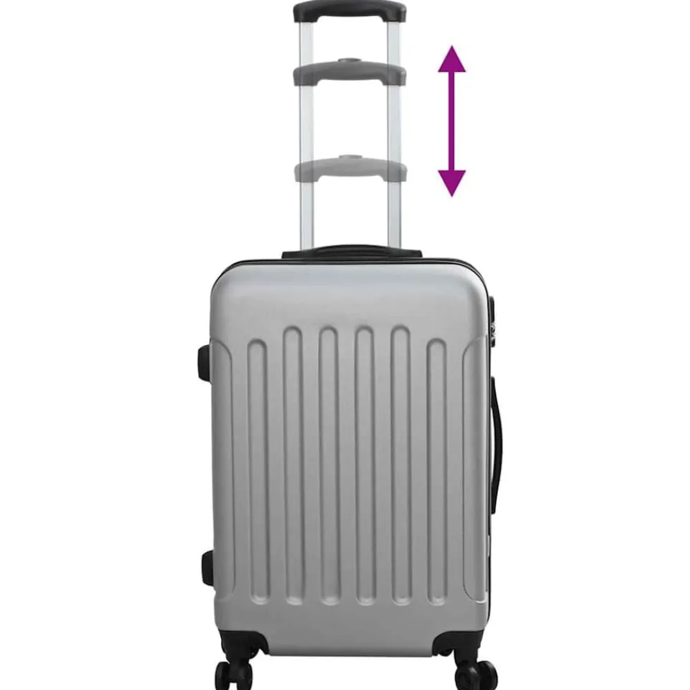 vidaXL Maleta 3 pcs 50 x 31 x 78 cm Plástico ABS Plateado Online