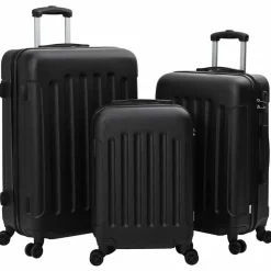 vidaXL Maleta con cerradura 3 pcs 50 x 31 x 78 cm Plástico ABS Negro Hot