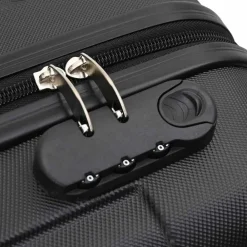vidaXL Maleta con cerradura 3 pcs 50 x 31 x 78 cm Plástico ABS Negro Hot