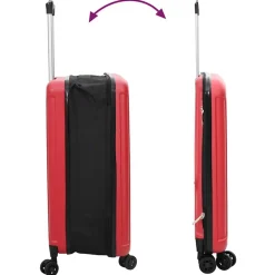 vidaXL Maleta con cerradura 34 x 23 x 55.5 cm Plástico ABS Rojo Discount