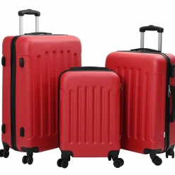 vidaXL Maleta con cerradura 3 pcs 50 x 31 x 78 cm Plástico ABS Rojo New