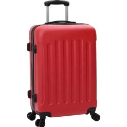 vidaXL Maleta con cerradura 3 pcs 50 x 31 x 78 cm Plástico ABS Rojo New
