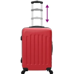 vidaXL Maleta con cerradura 3 pcs 50 x 31 x 78 cm Plástico ABS Rojo New