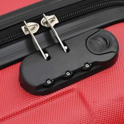 vidaXL Maleta con cerradura 3 pcs 50 x 31 x 78 cm Plástico ABS Rojo New