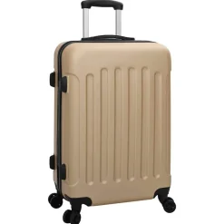 vidaXL Maleta con cerradura 3 pcs champán 50 x 31 x 78 cm Plástico ABS champ&aacute;n Discount