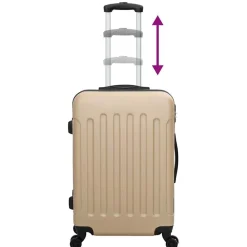 vidaXL Maleta con cerradura 3 pcs champán 50 x 31 x 78 cm Plástico ABS champ&aacute;n Discount