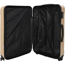 vidaXL Maleta con cerradura 3 pcs champán 50 x 31 x 78 cm Plástico ABS champ&aacute;n Discount